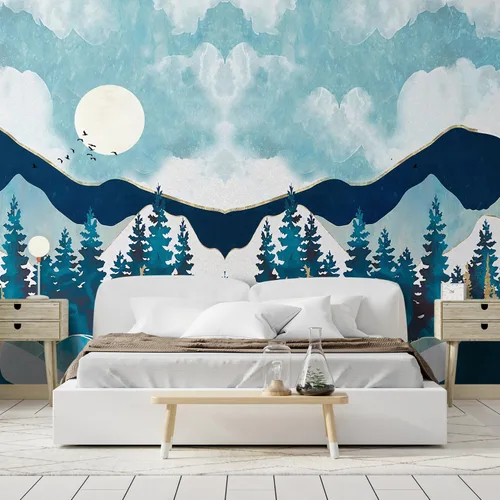 Miniatura 185 de SIGNFORD - Papel tapiz de diseño de bosque, removible para dormitorio o sala de estar, 100 x 144 pulgadas Bosque1-1911-m17