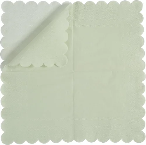 Miniatura 3 de 100 paquete de servilletas de cóctel de 2 capas con borde festoneado, servilletas de postre plegadas de 5 x 5 pulgadas, servilletas desechables