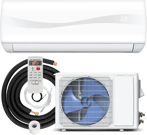 Miniatura 11 de PETSITE 9000 BTU Mini Split Aire acondicionado pre-cargado Inverter Sistema de bomba de calor, 17 SEER2 208V-230V montado en la pared, unidad de CA