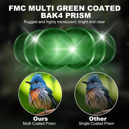 Miniatura 2 de USCAMEL Binoculares para adultos y niños, prisma compacto de alta potencia de 8 × 21 BAK4, fácil enfoque, para observación de aves, uso al aire