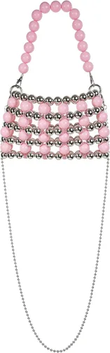 Miniatura 2 de YUSHINY - Bolso de noche con cuentas acrílicas plateadas, pequeño color WOC con cadena de correa desmontable