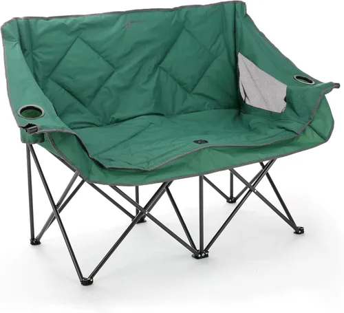 Miniatura 14 de ARROWHEAD OUTDOOR Silla de camping plegable portátil doble Duo con 2 tazas y soporte para copas de vino, bolsa de transporte, soporta hasta 650