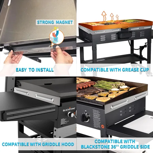 Miniatura 4 de Protectores de viento para parrilla Blackstone de 28 pulgadas, accesorios de parrilla para Blackstone de 28 pulgadas, pantalla magnética de acero