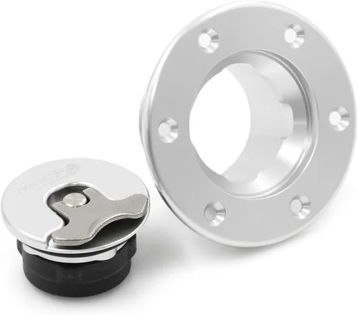 Miniatura 2 de Tapa de gas de celda de combustible de aluminio billet de 35.5mm con tanque de sobrealimentación de 6 orificios sin ventilación (plata)