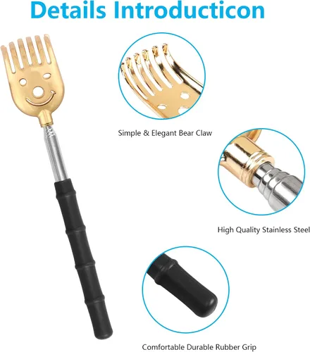 Miniatura 2 de SinLoon 5 Pack Telescoping Back Scratcher, Gift Manual Back Scratchers, Metal Portable Extendable Back Scratcher, Stainless Steel Back Massager Tool