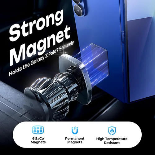 Miniatura 4 de LISEN Soporte magnético para teléfono para automóvil, soporte magnético para teléfono con clip mejorado y 6 imanes fuertes, imán magnético