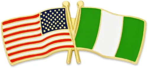 Miniatura 106 de PinMart Pin de solapa esmaltado con bandera de la amistad cruzada de Estados Unidos y el mundo