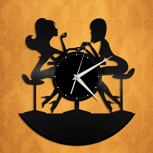 Reloj de pared de vinilo para manicura, regalo único para niñas, amigas, decoración del hogar, diseño vintage, oficina, bar, habitación, decoración