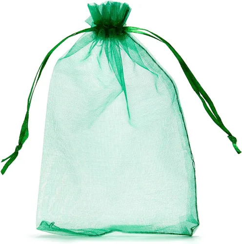 Miniatura 9 de Volanic 100 bolsas de regalo de organza con cordón transparente de 4 x 6 pulgadas, bolsa de regalo de joyería, fiesta, Navidad, bolsas de dulces
