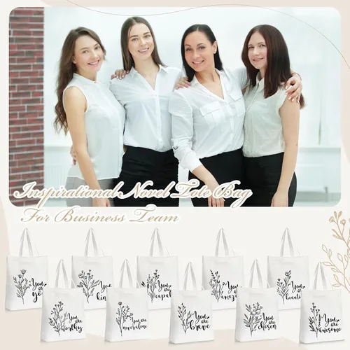 Miniatura 7 de Sieral 10 piezas de regalos inspiradores para mujeres, regalos de bolsa de lona con cremallera, regalo de agradecimiento para mujeres, regalo