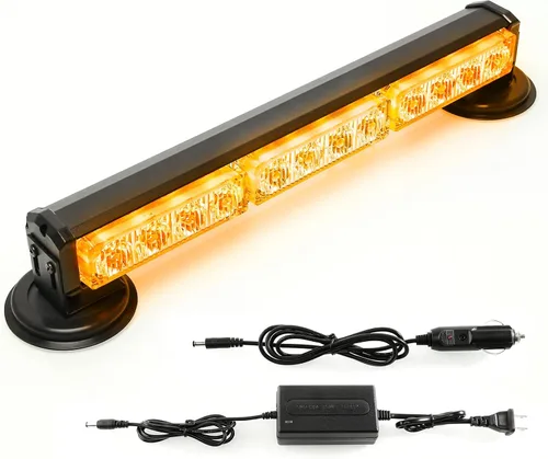 Miniatura 8 de Barra de luces estroboscópicas de emergencia alimentada por batería de 14 pulgadas para camión, vehículo, remolque, recargable, para carretera