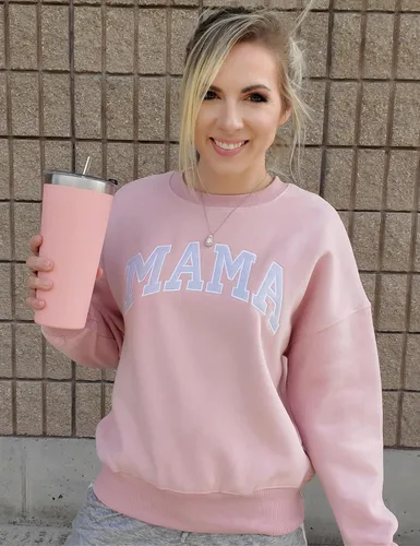 Miniatura 2 de LOMON Sudadera de cuello redondo para mujer, casual, de gran tamaño, sudadera con capucha de manga larga de forro polar