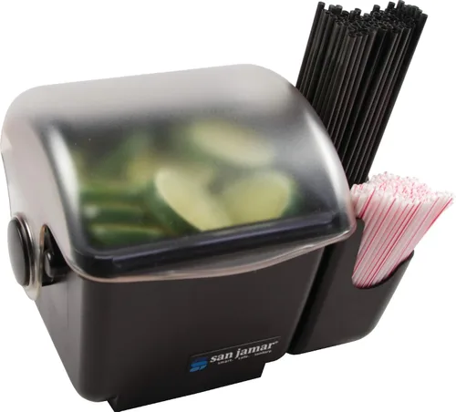 Miniatura 5 de San Jamar Soporte para condimentos de mini cúpula refrigerable con tapa de cúpula para cocina, bar y restaurantes, plástico, 1 cuarto de galón