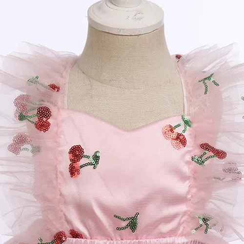 Miniatura 4 de Vestido para sesión de fotos de fiesta de cumpleaños con espalda descubierta para bebé, niña, mariposa, fresa, volantes, princesa, pastel, fiesta