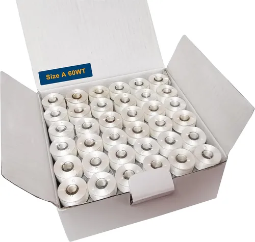Miniatura 7 de HimaPro 144 - Bobinas para máquinas de bordar predevanadas, tamaño A (SA156), tapas de plástico
