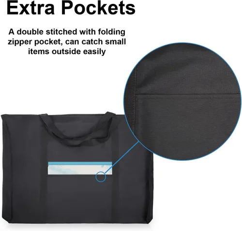 Miniatura 7 de JJRING Dacron - Bolsa ligera para portafolio de arte, 19.6 x 25.6 pulgadas, para 18 x 24 pulgadas, funda de almacenamiento negra para póster