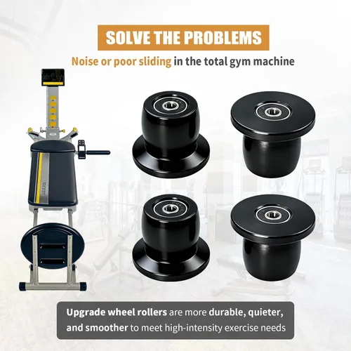 Miniatura 6 de Qty.4 Ruedas/rodillos mecanizados compatibles con reemplazo total de gimnasio, se adapta a modelos XL, XLS, y se ajusta con rodamientos a través