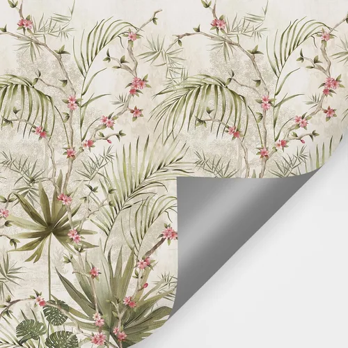 Miniatura 6 de Zeeko Murales de pared botánicos vintage para despegar y pegar, 59 pulgadas de ancho x 110 pulgadas de alto, papel tapiz floral de árbol beige