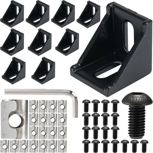 Miniatura 14 de BELLA BAYS 40Series 10Sets de conector interior negro en forma de L, conector de esquina oculta, accesorios de extrusión de aluminio 4040