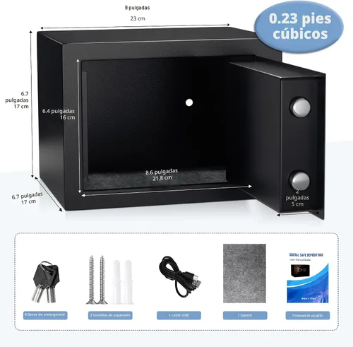 Miniatura 2 de Caja fuerte digital electrónica para dinero, caja de seguridad de acero con teclado, para oficina, hotel, negocios, joyería, pistola, caja fuerte
