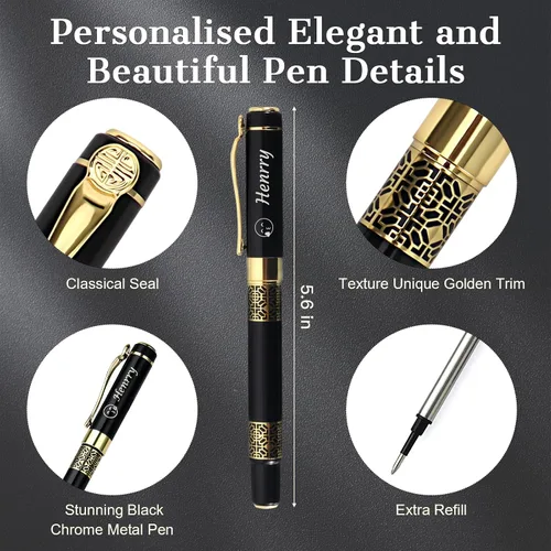 Miniatura 7 de Bnesi Bolígrafo de lujo, juegos de bolígrafos de escritura personalizados, bonitos bolígrafos para hombres y mujeres, regalo profesional, ejecutivo
