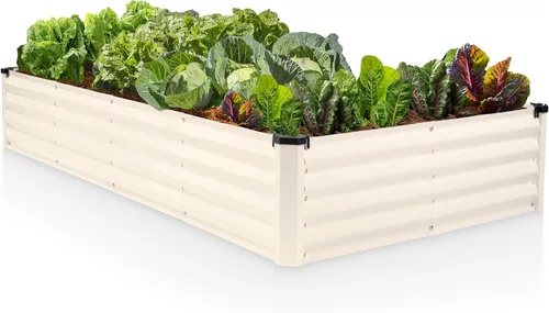 Miniatura 8 de Plant & Plot Camas de jardín elevadas galvanizadas para exteriores/ Jardinera elevada de 6 x 3 x 1 pie para jardinería, verduras, flores, caja