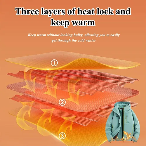 Miniatura 6 de Abrigos de otoño e invierno 3 en 1 con capucha, chaqueta de esquí de nieve 2026, impermeable, resistente al viento, forro polar, para mujeres y Negro