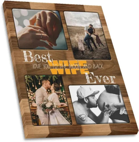 Miniatura 13 de SHIYEL - Impresiones personalizadas en lienzo con foto, regalos de cumpleaños personalizables para tía de sobrina o sobrino, crea un lienzo de pared