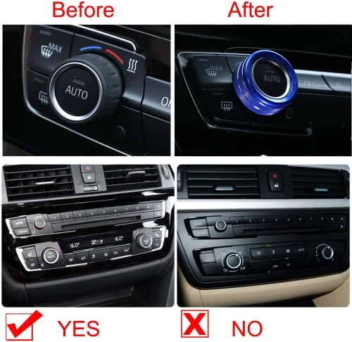 Miniatura 2 de YIWANG Aleación de aluminio car styling aire acondicionado Perillas de audio Circle Trim 3 unids para BMW 1 2 3 4 Series F30 F34 F46 GT X1 F47 F48