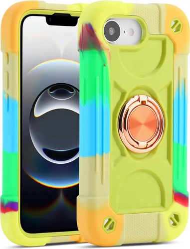 Miniatura 119 de MARKILL Funda compatible con iPhone 15 de 6.1 pulgadas con soporte integrado, [grado militar resistente de cuerpo completo] protección contra Rosa