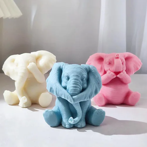 Miniatura 5 de Cover Eye Elephant - Molde de resina de elefante - Molde de silicona 3D para fabricación de velas y fundición de joyas