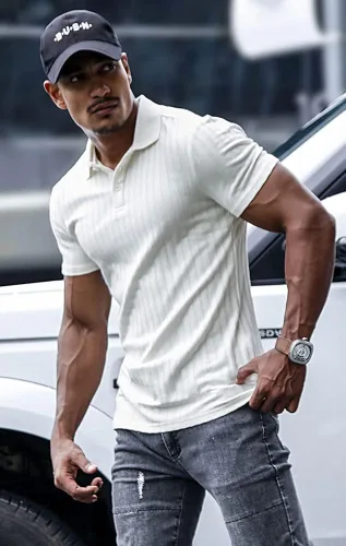 Miniatura 5 de Muscle Cmdr Camisa de manga larga y corta para hombre, camiseta casual de algodón