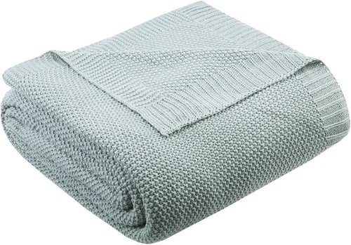 Miniatura 22 de INK+IVY Manta de punto Bree para cama, sofá y sillón, ligera, transpirable, suave y acogedora para verano, tamaño King (108 x 90 pulgadas)