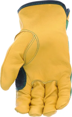 Miniatura 3 de John Deere JD00008-XL Guantes de cuero de venado de grano superior para hombres, resistentes a la abrasión, color marrón claro, resistentes al agua