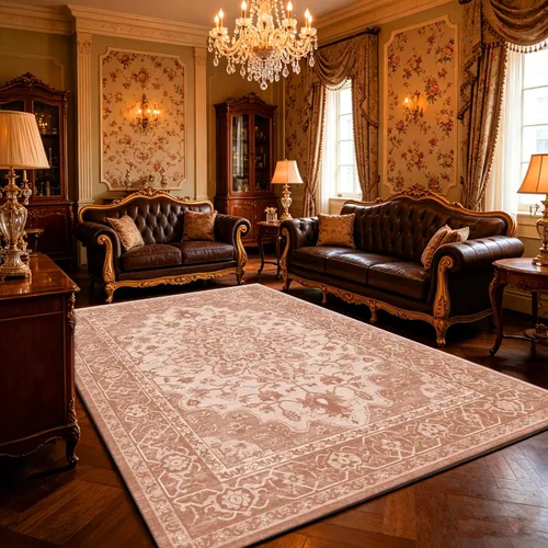 Miniatura 12 de Ukeler - Alfombra rústica con diseño floral para sala, dormitorio, comedor, Country rústico, Azul (luxury blue)