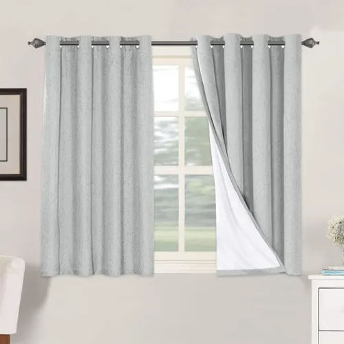 Miniatura 191 de H.VERSAILTEX Cortinas opacas de lino de 72 pulgadas de largo, 100% absolutamente opacas, con aislamiento térmico, con textura de lino, cortinas