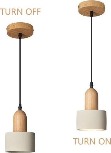 Miniatura 8 de Lámparas colgantes modernas de cemento blanco araña de luces lámparas de techo de madera para isla de cocina dormitorio comedor sala de estar bar