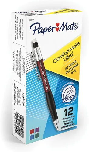 Miniatura 4 de Paper Mate Portaminas Comfort Mate Ultra - Portaminas HB #2 de 0.028 in, 12 unidades, suministros escolares, toma de notas, agarre cómodo