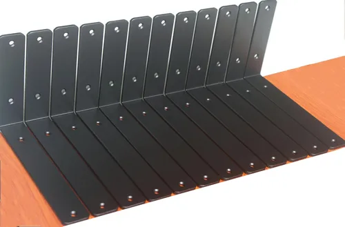 Miniatura 30 de Paquete de 12 soportes de estante en L de 8 pulgadas de largo x 6 pulgadas de alto x 1.5 pulgadas de ancho, 5 mm de grosor, soporte de estante en L