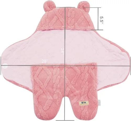 Miniatura 3 de BlueSnail Cómoda manta para envolver al recién nacido, transpirable y suave (rosa)