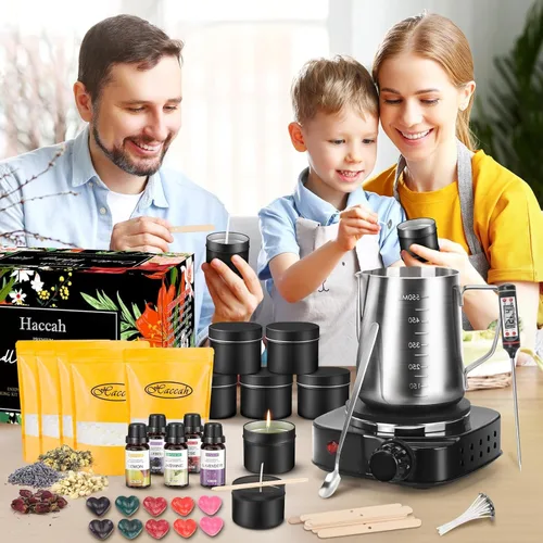 Miniatura 2 de Kit completo de fabricación de velas con fundidor de cera, suministros para hacer velas, kits de manualidades y manualidades para principiantes