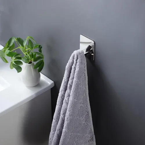 Miniatura 4 de DELITON - Paquete de 4 ganchos adhesivos para colgar resistentes para bata de abrigo, ganchos de ducha impermeables de acero inoxidable, color Espejo