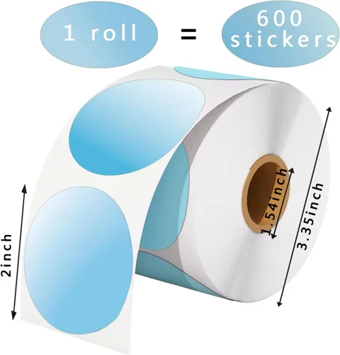 Miniatura 2 de Etiquetas adhesivas térmicas, etiquetas térmicas directas circulares autoadhesivas de 2 pulgadas, etiquetas adhesivas multiusos para diseño