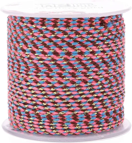 Beadthoven - Cuerda de algodón de macramé de 21.8 yardas (0.067 in), cuerda de algodón torcido colorido para manualidades, tejer, colgar en la Morado