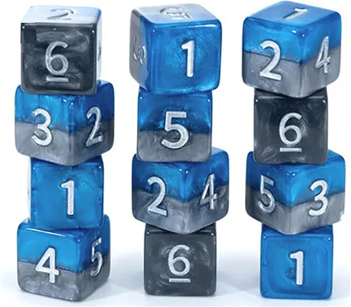 Gate Keeper Games & Dice The Heir Dice Pack – Juego de dados de 12 piezas, Gate Keeper Games, 12d6 azul y gris D6