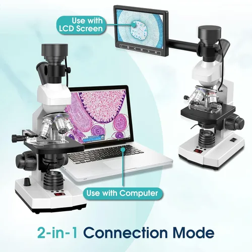 Miniatura 6 de Microscopios monoculares compuestos de laboratorio con temperatura constante, microscopio de doble visión para adultos estudiantes con aumento