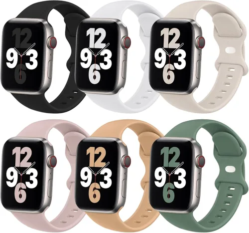 Miniatura 13 de Paquete de 6 correas deportivas compatibles con Apple Watch Band de 1.496 in 1.575 in 1.614 in 1.654 in 1.732 in 1.772 in 1.811 in 1.929 in
