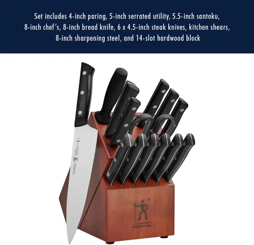 Miniatura 10 de HENCKELS Dynamic Razor-Sharp - Juego de cuchillos de 12 piezas, cuchillo de chef, cuchillo de pan, cuchillo de carne, diseño alemán informado por