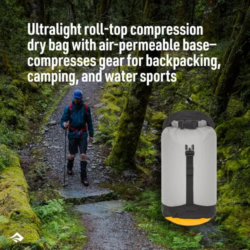 Miniatura 2 de Sea to Summit eVac Bolsa seca de compresión ultraligera, almacenamiento en seco impermeable, 3 litros, azul atolón