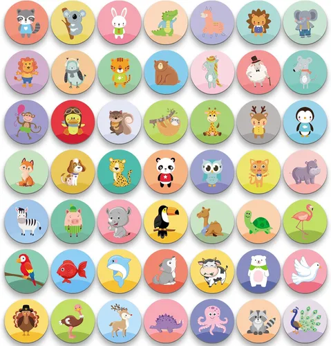 54 imanes de animales para refrigerador, imanes decorativos para nevera, casilleros, cocina, superficies de hierro, oficina, pizarras blancas,